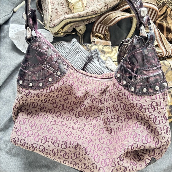 Guess Purple Monogram Shoulder Bag - Picture 6 of 6
